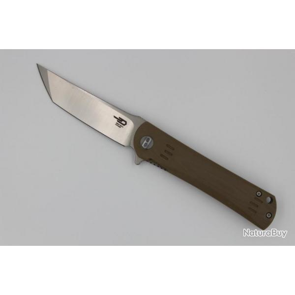 Couteau Bestech Knives Tanto Kendo Lame Acier D2 Manche Tan G-10 Linerlock BTKG06C1