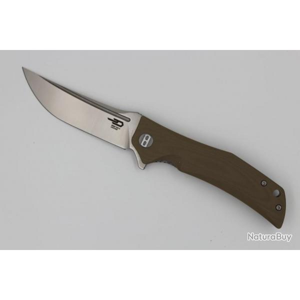 Couteau Bestech Knives Scimitar Lame Acier D2 Manche Desert Tan Linerlock BTKG05C1