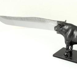 Couteau de laguiole le taureau pi&egrave;ce unique de Benoit l artisan