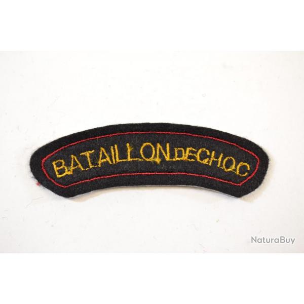 Repro patch de bras / insigne brod BATAILLON DE CHOC (France Indochine ) Extreme Orient (A)