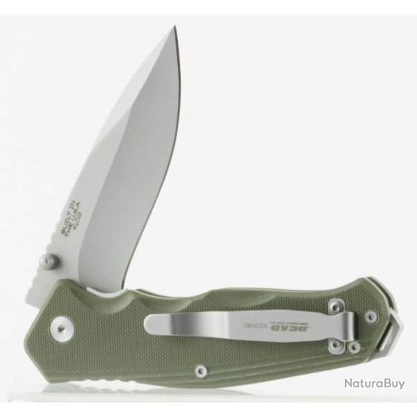 Couteau Bear Edge Sideliner OD Green Manche G-10 Lame Acier 440C Linerlock Made In USA BC61102