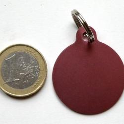 MEDAILLE Gravée chien rose 32 mm gravure, personnalisation offerte