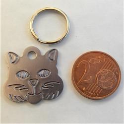 MEDAILLE Gravée chat chaton argentée petit modèle gravure, personnalisation offerte