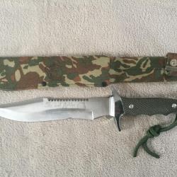 Couteau " THE LAST FIGHTER" avec sa Pochette sécurité camouflage
