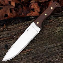 Couteau Bushcraft Condor Moonshiner Lame Acier 1075 Manche Bois Etui Cuir El Salvador CTK2359HC