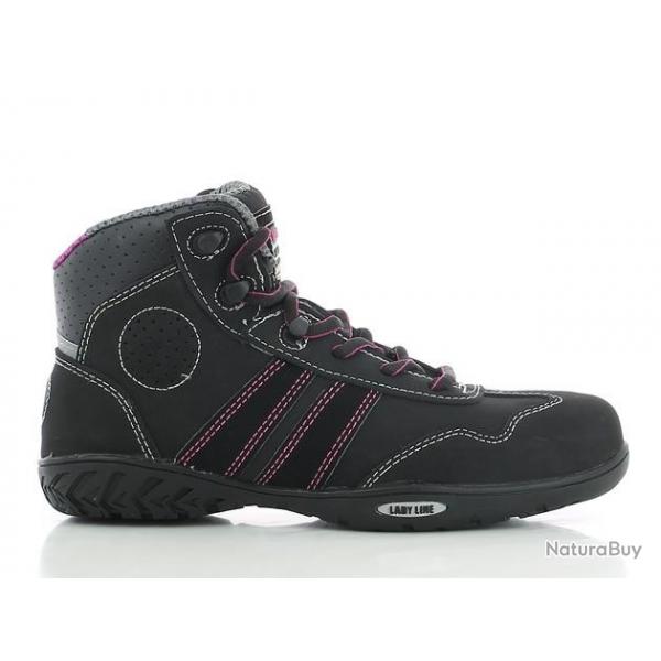 Baskets de scurit hautes Femme ISIS Safety Jogger Noir/Rose Noir 40