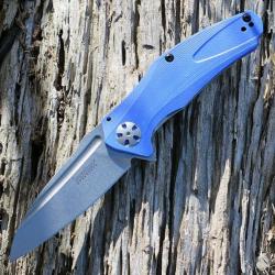 Couteau Kershaw Natrix A/O Lame Acier 8Cr13MoV Manche Blue G-10 Framelock Clip KS7007BLU