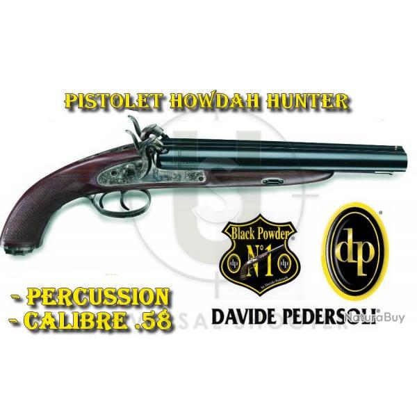Pistolet Howdah Hunter  percussion HOWDAH HUNTER  canon ray - Calibre 58