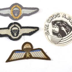 Lot Parachutiste: brevets tissu étrangers +patch de bras 11 bataillon de choc aéroporté, 11e CHOC