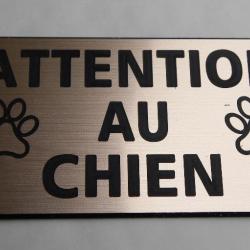 panneau "ATTENTION AU CHIEN" format 98 x 200 mm fond CUIVRE