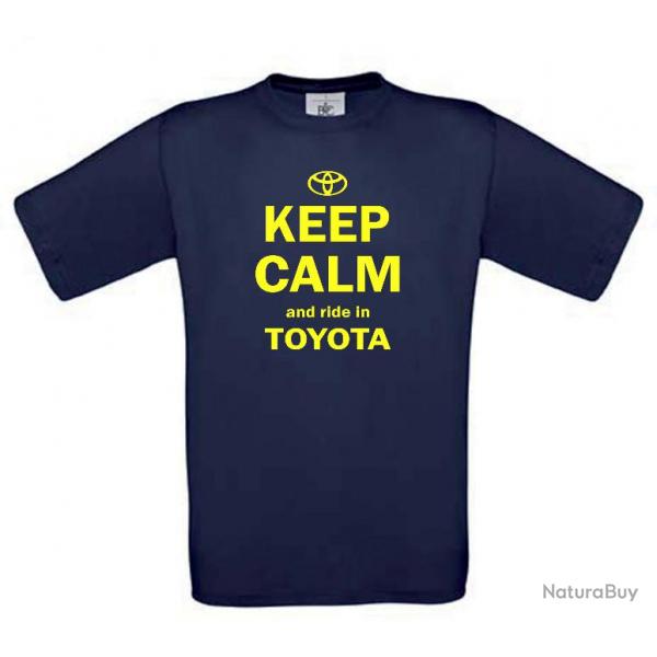 Tee shirt personalis KEEP CALM TOYOTA - TS009 navy