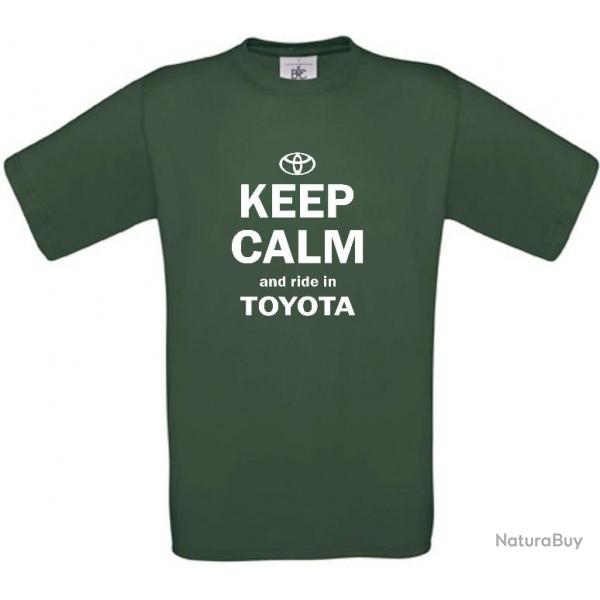 Tee shirt personalis KEEP CALM TOYOTA - TS009 bottle green