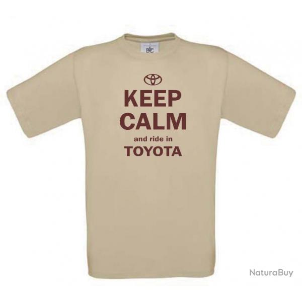 Tee shirt personalis KEEP CALM TOYOTA - TS009 sand
