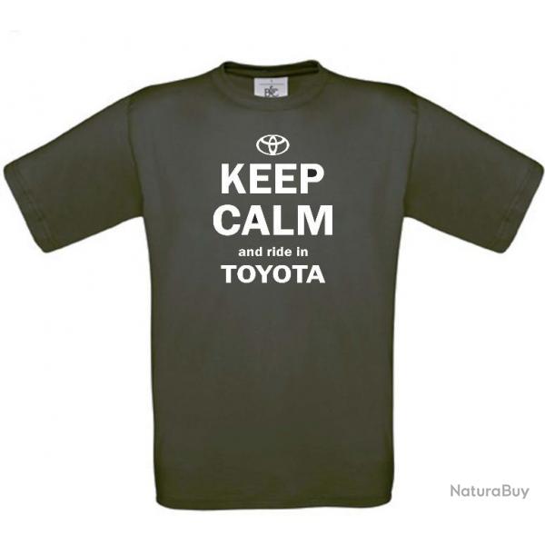 Tee shirt personalis KEEP CALM TOYOTA - TS009 khaki