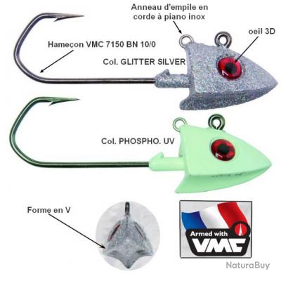 Tête Plombée Arrow Head Cat Spirit 3 Têtes 60g en col. Phospho UV