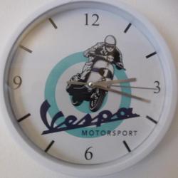 VESPA MOTORSPORT pendule murale horloge 20cm piaggio vespino ss gt gs lxv racing