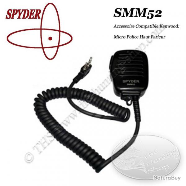 SPYDER SMM52K Micro Police dport avec Haut Parleur compatible pour radios talkie walkie de chasse 