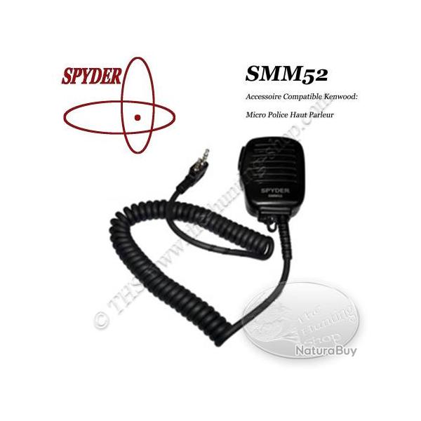 SPYDER SMM52K Micro Police dport avec Haut Parleur compatible pour radios talkie walkie de chasse 