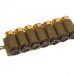 Porte cartouches velcro pour calibre 12 - Couleur vert  -   Cartouchière tactique  - 7 tubes