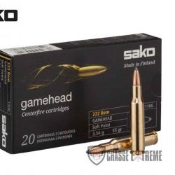 20 Munitions SAKO Gamehead 222 Rem 55 Gr