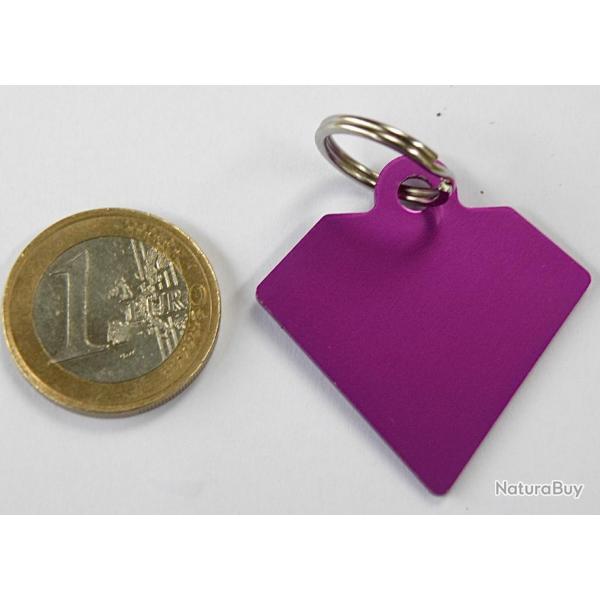 MEDAILLE Grave chien Diamant violette  gravure, personnalisation offerte