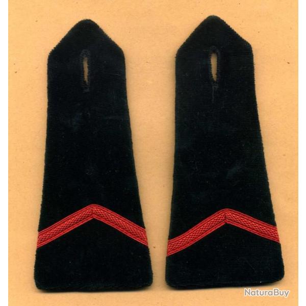 Epaulettes velours de sapeur pompier  -   1 Classe