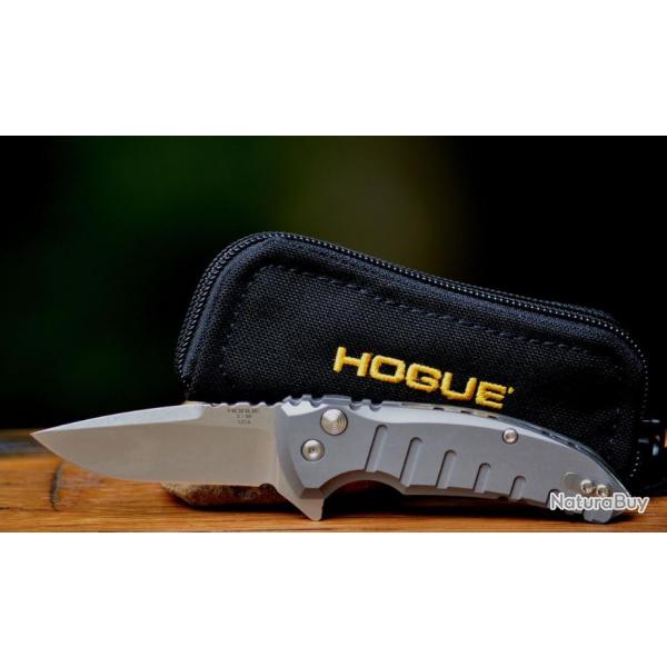 Couteau Hogue X1 Micro Gray Lame Acier 154CM Manche Aluminium Button Lock Clip Made USA HO24172