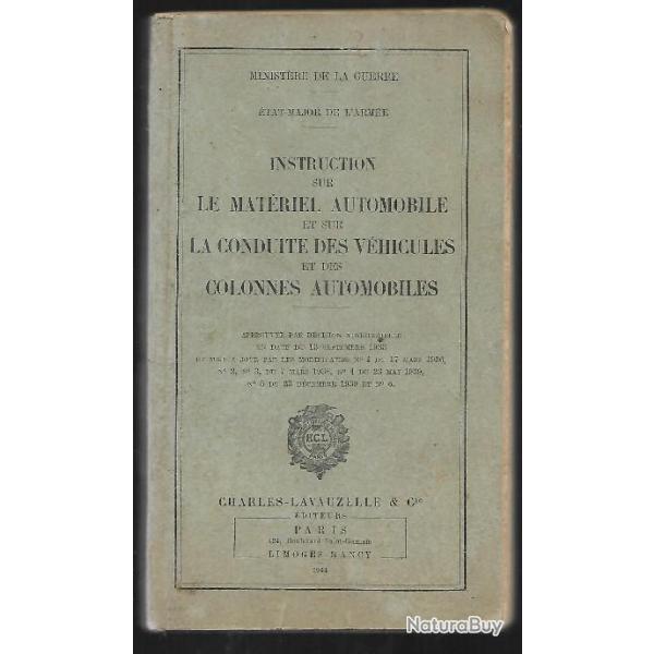 instruction sur le matriel automobile et sur la conduite des vhicules et des colonnes automobiles