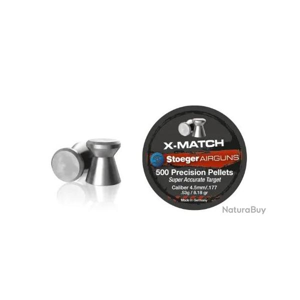 Boite de 500 Plombs Stoeger X-Match Calibre 4,5 MM