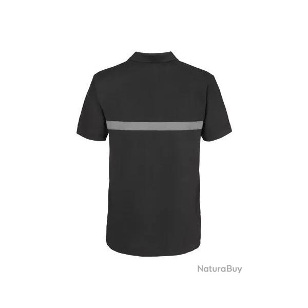 Polo noir bande grise scurit Cityguard