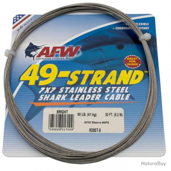 Cable acier AFW 9m (90, 175, 275 ou 600 lbs) 90lb