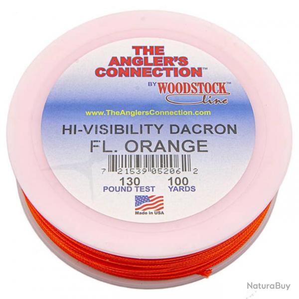 Woodstock Dacron Hi-Visibility 100 YDS fluo 130lb Orange