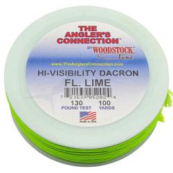 Woodstock Dacron Hi-Visibility 100 YDS fluo Vert 130lb