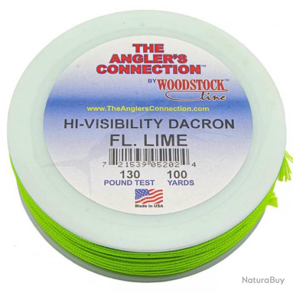 Woodstock Dacron Hi-Visibility 100 YDS fluo Vert 130lb