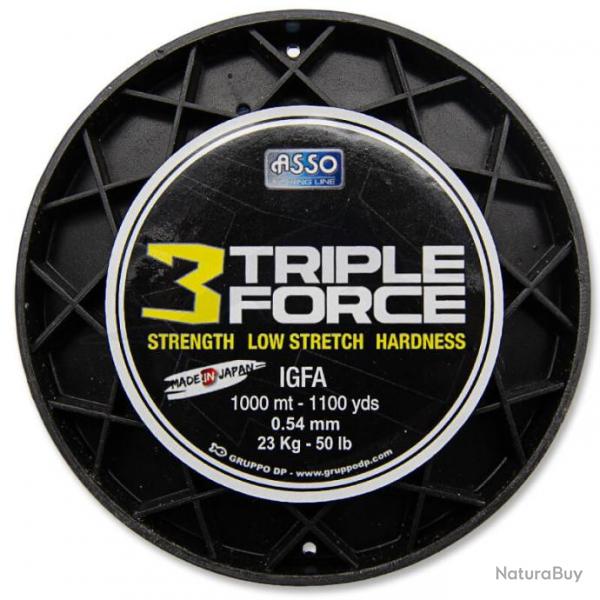 Asso Nylon Triple Force 50lb 1000m Gris Acier