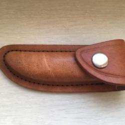 Etui en croûte de cuir marron pour Couteau de poche Laguiole 12 cm