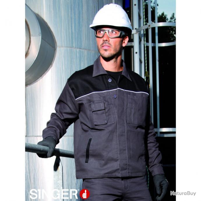 Veste coton Bicolore avec Liseré SINGER SAFETY VAR/VARY S Gris