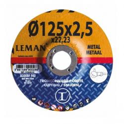 Lot de 5 disques tronçonnage métal D.115x22,23x2,5mm Leman