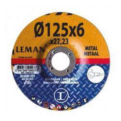 Lot de 10 disques ébarbage métal D.115x22,23x6mm Leman