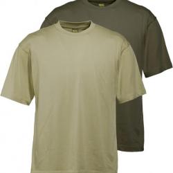 Lot de 2 t shirts manches courtes Couleur Olive. beige