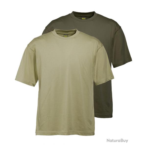 Lot de 2 t shirts manches courtes Couleur Olive. beige