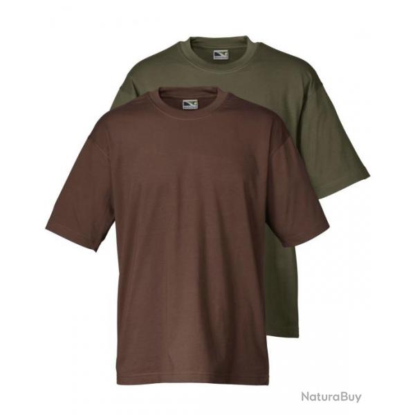 Lot de 2 t shirts manches courtes Couleur Olive. brun