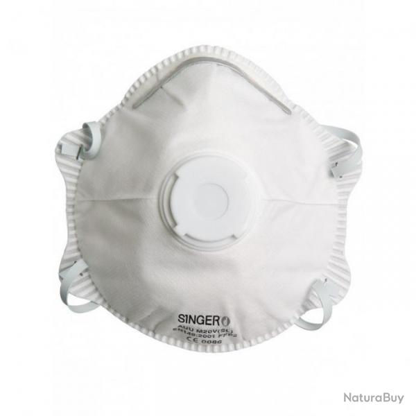 Masque papier avec valve (Boite de 10) SINGER SAFETY AUUMVSL FFP2