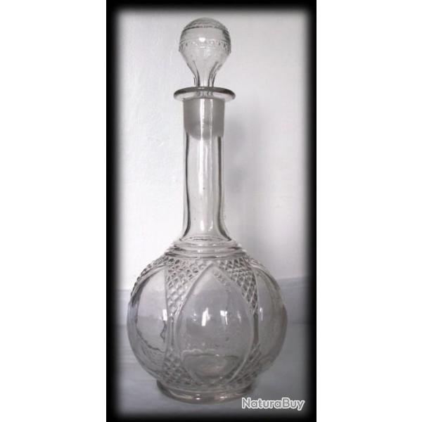 Ancienne carafe en verre souffl Art Dco-Objet de collection-Objet de vitrine-Art de la table