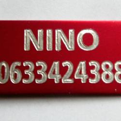 PLAQUE Médaille rouge à riveter collier Chien harnais gravure offerte