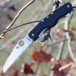 Couteau Spyderco ClipiTool Rescue Lame Acier 8Cr13MoV Serr Manche G-10 SC209GS