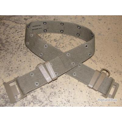Ceinture Sangle Ancienne Verte Kaki - Armée Française - Occasion Bon état
