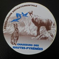 Superbe autocollant Fédération Départementale des Chasseurs des Hautes-Pyrénées