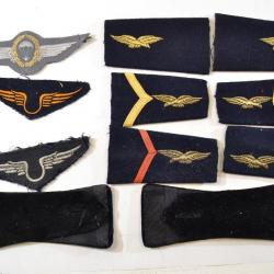 Lot insignes tissu brodés, fourreau de patte d'épaule aviation Française