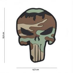 Patch 3D PVC Punisher Skull Camo Woodland (101 Inc)